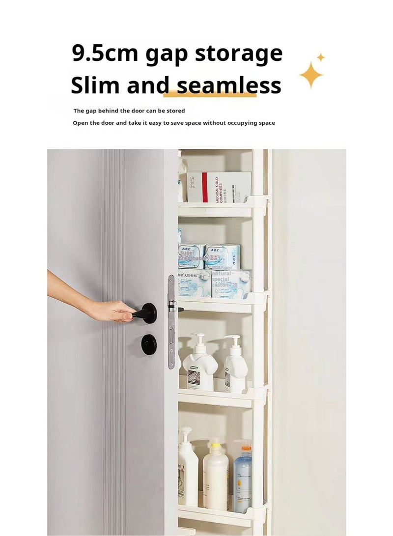 HaHaHai Bathroom Organizer & Kitchen Storage Rack, 8 Tier Slim Bathroom Storage Cabinet, Over Door Narrow Gap Shelf, Space Saving Plastic Organizer for Bathroom, Kitchen & Laundry, 9.5cm Wide 185cm Height - Image 5